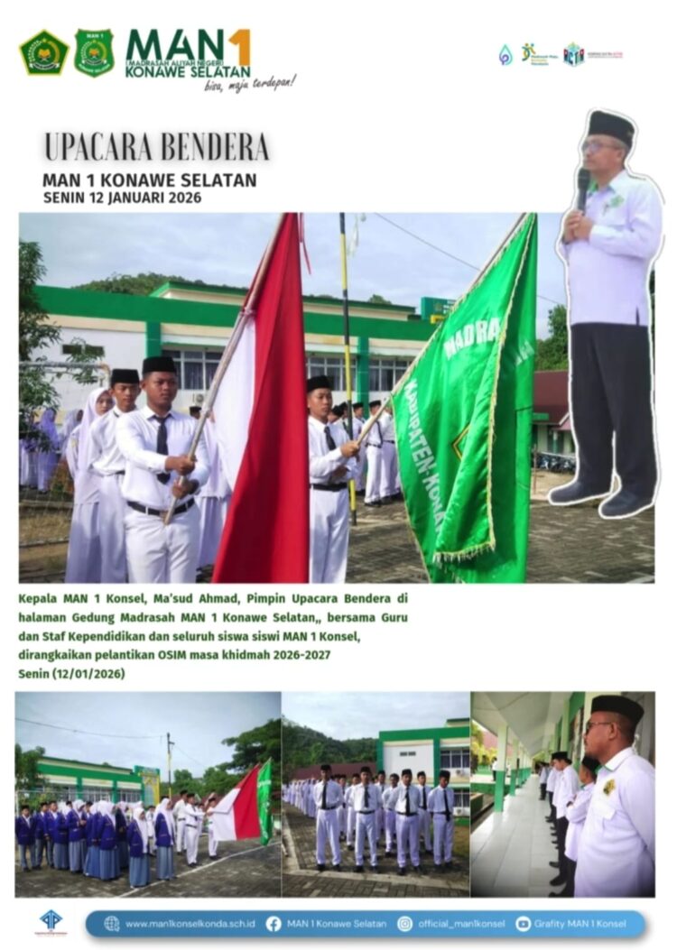 MAN 1 Konsel Lantik Pengurus OSIM dan Terima Mahasiswa IAIN Kendari
