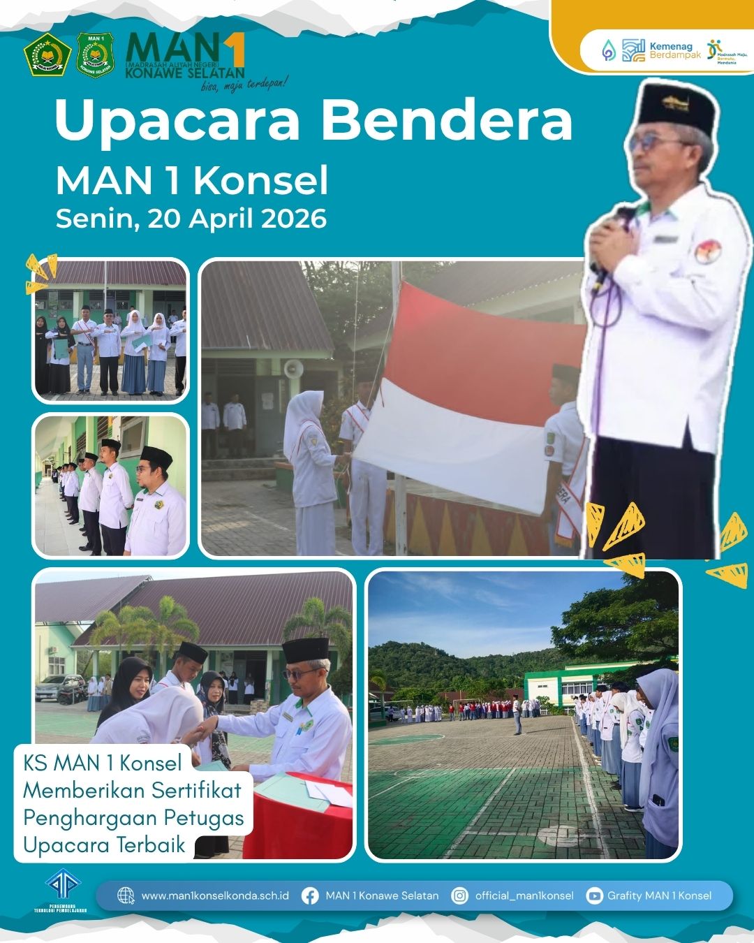 Apresiasi Kedisiplinan: Kepala Madrasah Umumkan Peringkat Terbaik Kelas Pelaksana Upacara