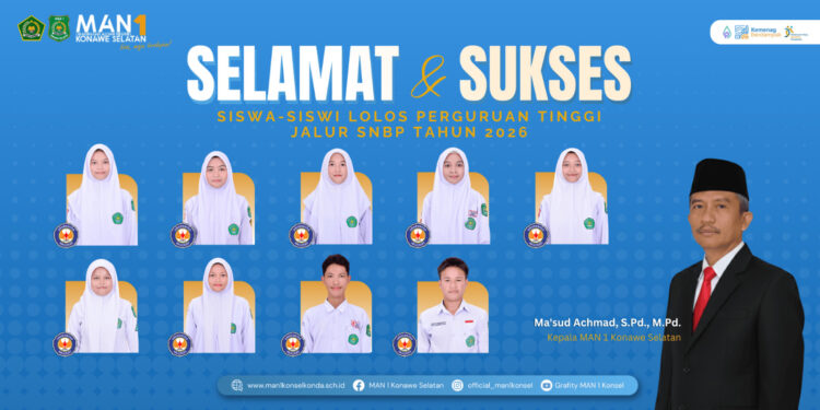 Sembilan Siswa MAN 1 Konsel Lolos SNBP 2026