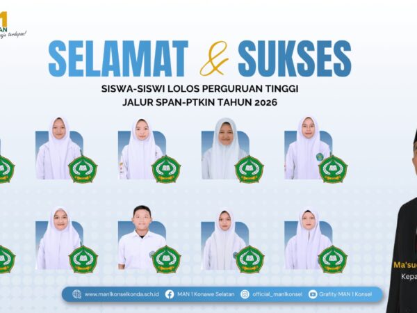 Resmi, 10 Siswa MAN 1 Konsel lolos SPAN PTKIN 2026