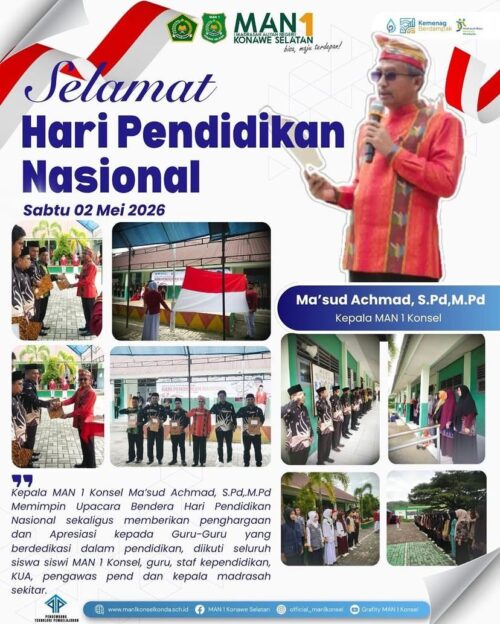 Kamad MAN 1 Konsel Berikan Penghargaan kepada Guru Berdedikasi di Hardiknas 2026