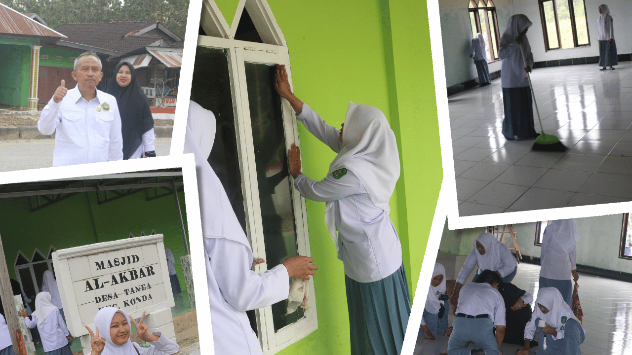 MAN 1 Konawe Selatan Sukseskan Program GEBERMAS Kemenag RI di Masjid Al-Akbar Desa Tanea
