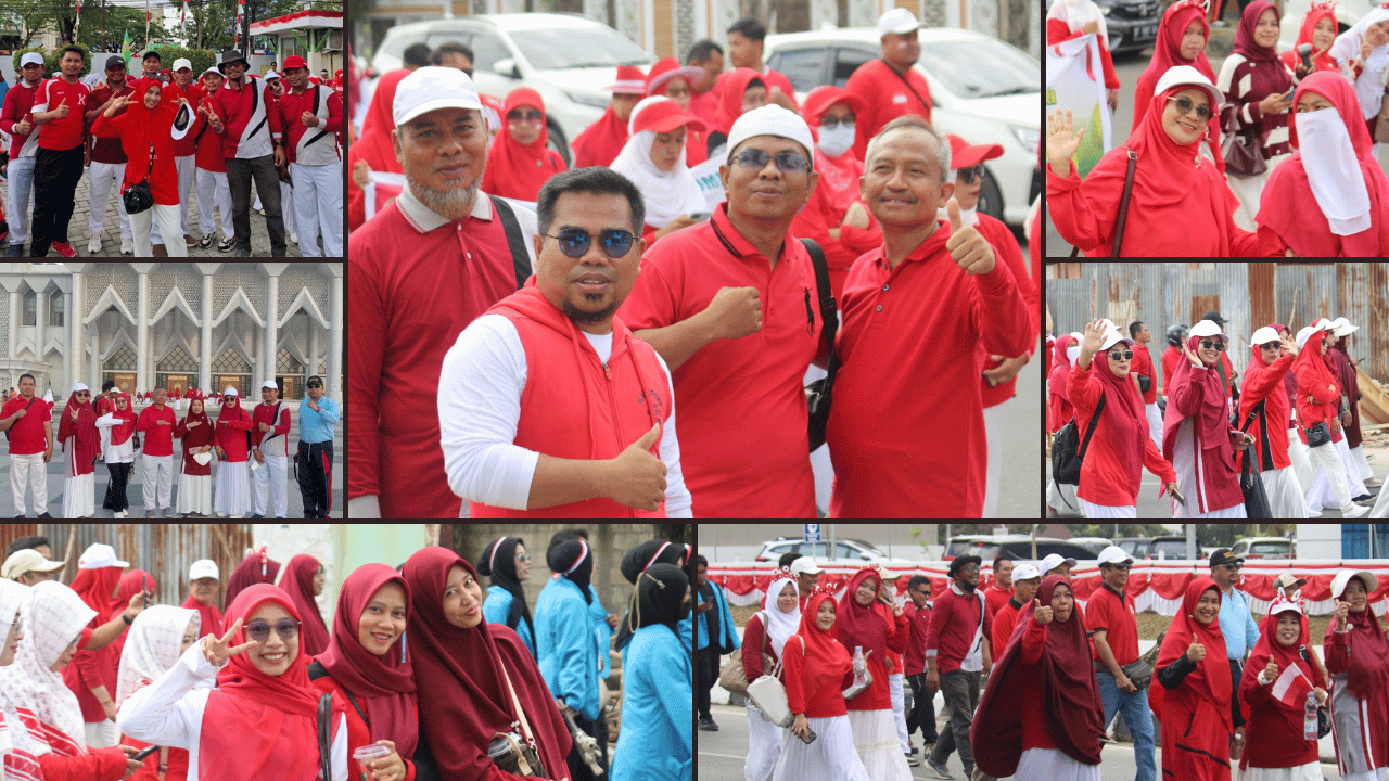 Kekompakan ASN MAN 1 Konawe Selatan Meriahkan Fun Walk Kebangsaan Semarak Merdeka Kanwil Kemenag Sultra